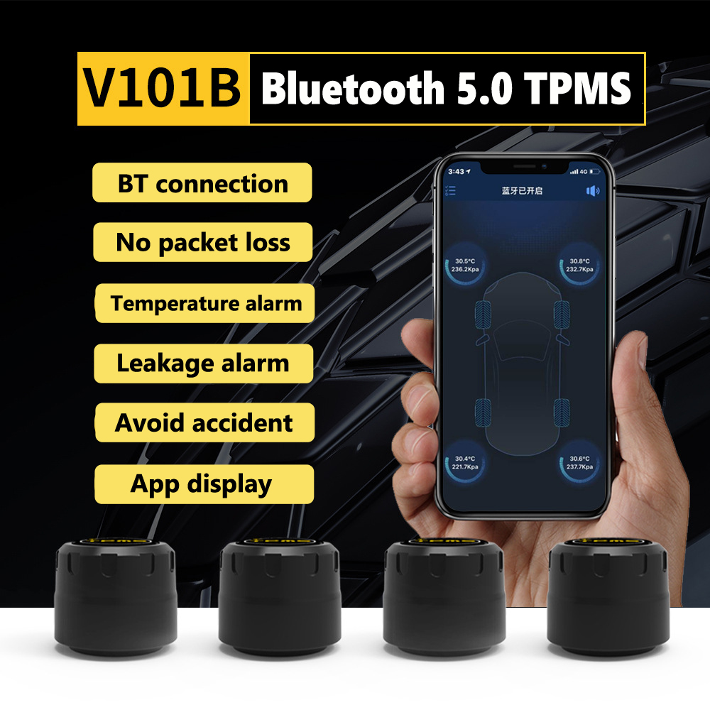 Bluetooth 5.0 TPMS Tire Pressure Monitoring System with External Sensor